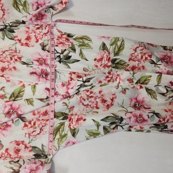 Show Me Your MuMu Floral Print Short Sleeve Tie Short Brie Robe OS - Picture 15 of 16